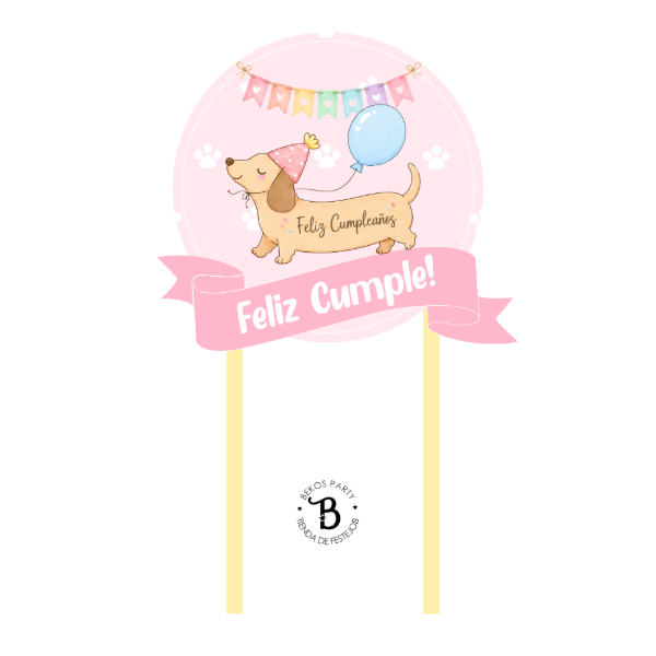 Producto - Topper Torta Perro Salchicha