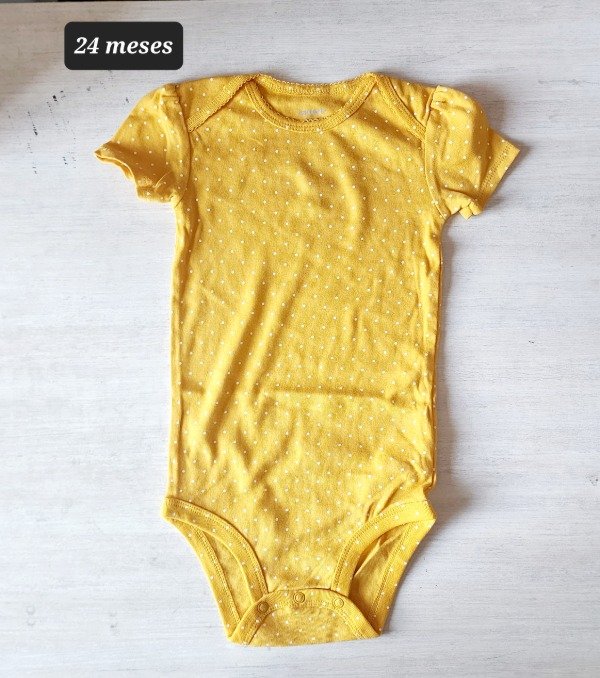 Producto - Body manga corta carters talle 24 meses amarillo lunares