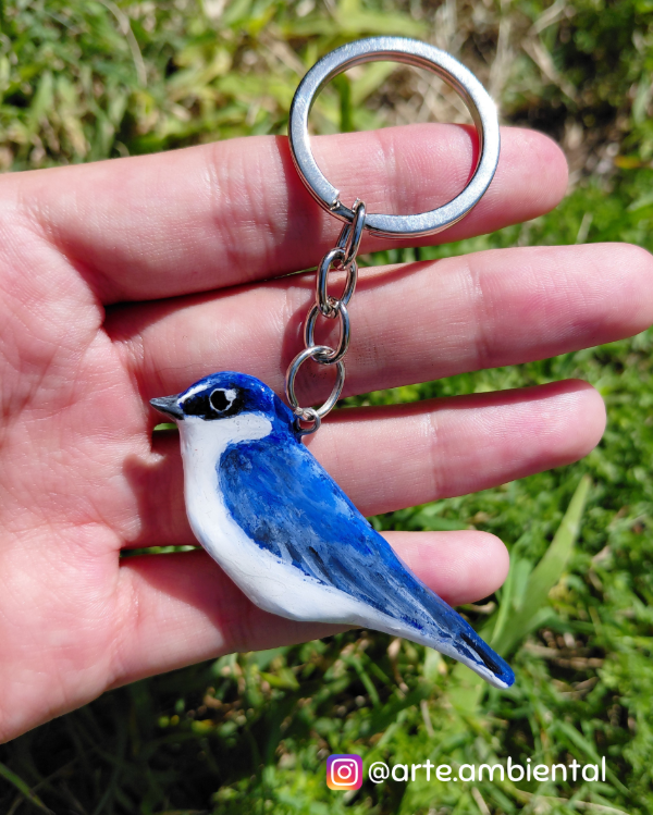 Producto - Llavero de Golondrina Ceja Blanca