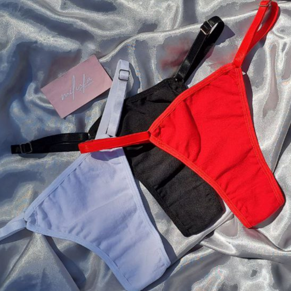 Producto - PACKS X3 TANGA LESS REGULABLE DE ALGODON CON LYCRA