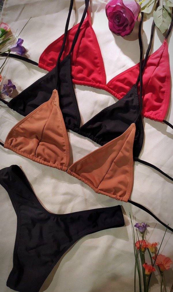 Producto - Bikini básica para atar en cuello y espalda Talle 90 NEGRA