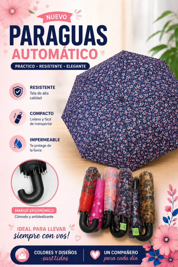 Producto - Paraguas corto mango curvo