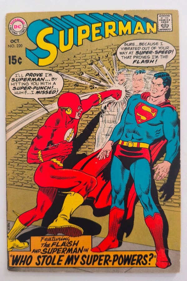 Producto - Superman #220 (1969) - Clásico de Superman y Flash en que uno cree ser el otro