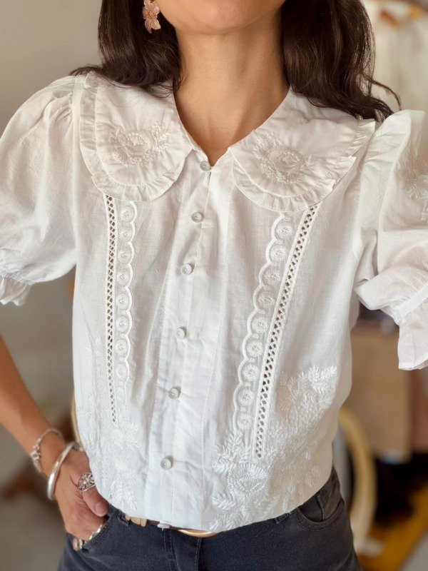 Producto - CAMISA CUELLO BABERO BLANCA - 0