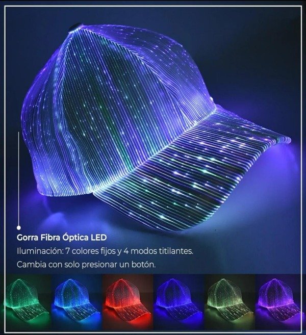 Producto - Gorra luz LED fibra