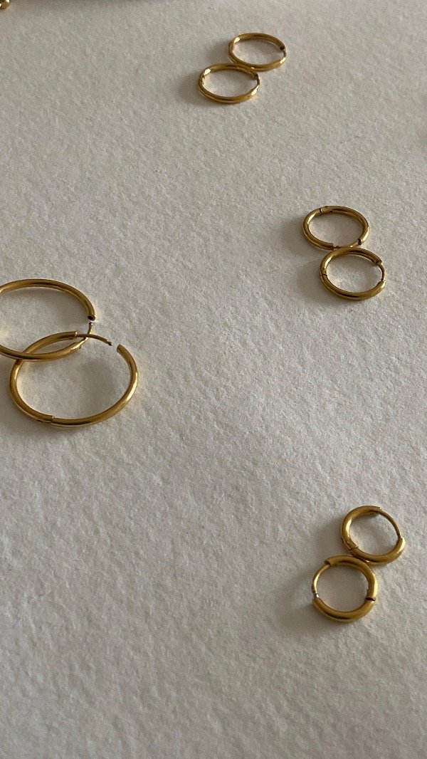 Producto - Aros argollas de acero dorado