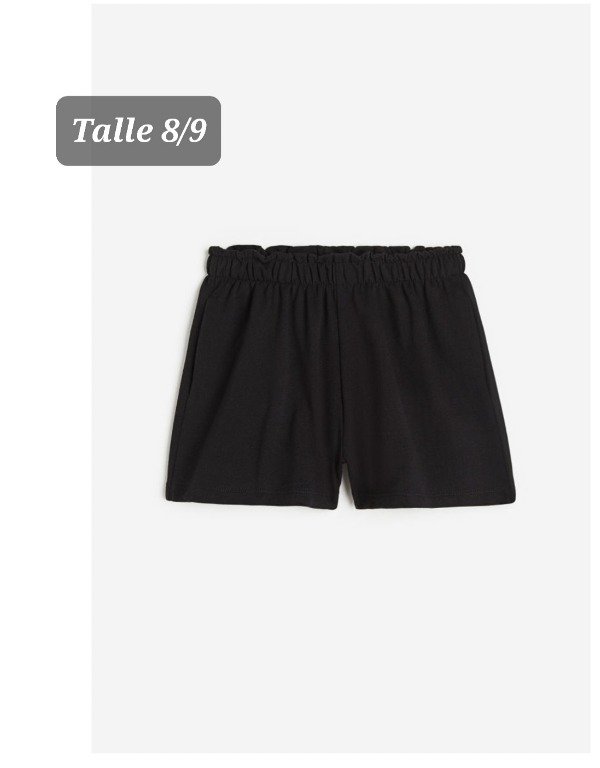 Short algodon HyM talle 8/9 negro
