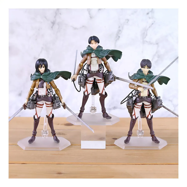 Producto - Figura Articulada Tipo Figma Levi y Eren - Attack of Titan (Ingrese para elegir)