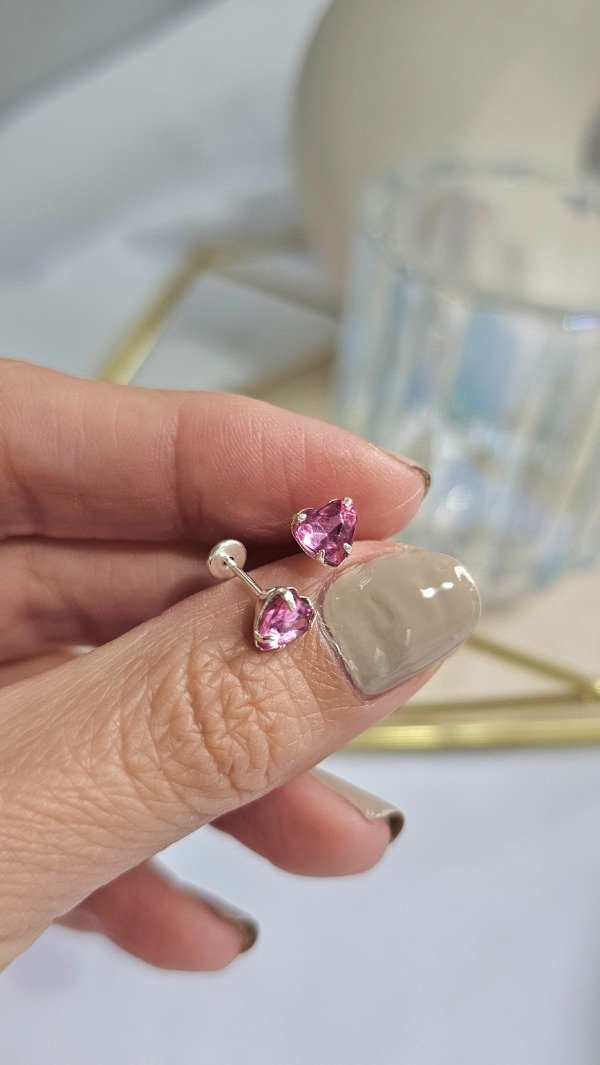 Producto - Abridor corazon cubic fuccia. Plata