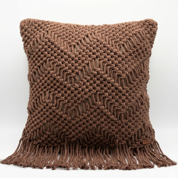 Producto - Almohadon macrame chocolate