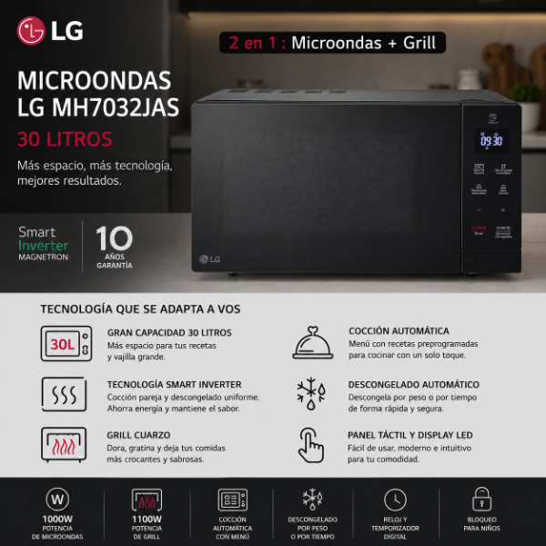 Producto - MICROONDAS LG MH7032JAS 30 LTS