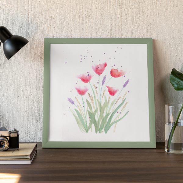 Producto - Amapolas en Acuarela Rosa
