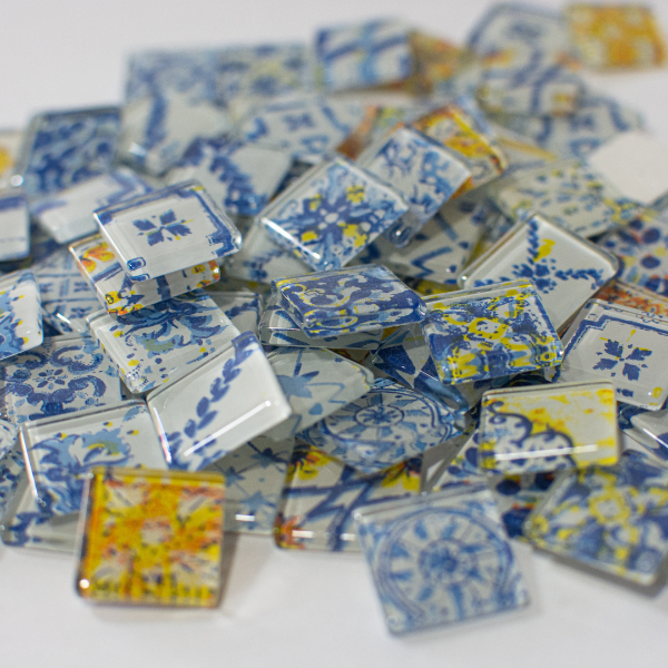 Producto - Teselas de vidrio - 1.6x1.6 cm - Portugal Azul - 1