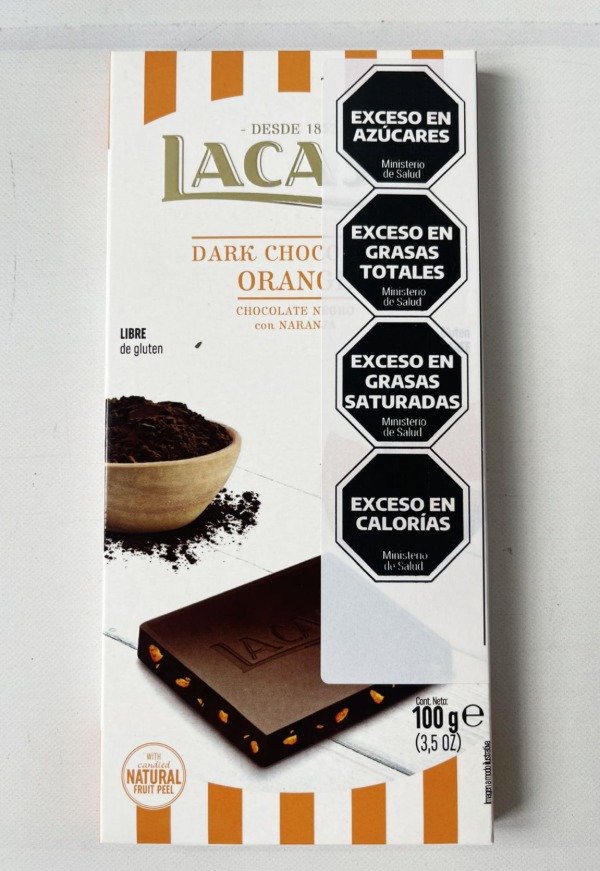 Producto - TABLETA Chocolate Negro con NARANJA SIN TACC x 100g LACASA