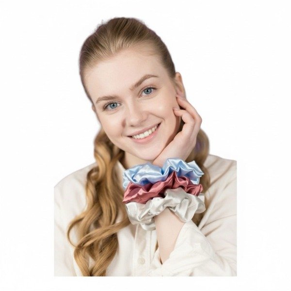 Producto - Scrunchies Standard Raso Box Premiun  Set 120 Unidades