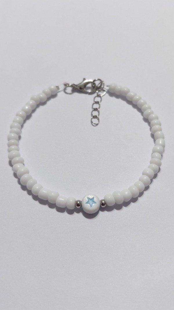 Producto - Pulsera de mostacillas blancas con Estrella Celeste - 1