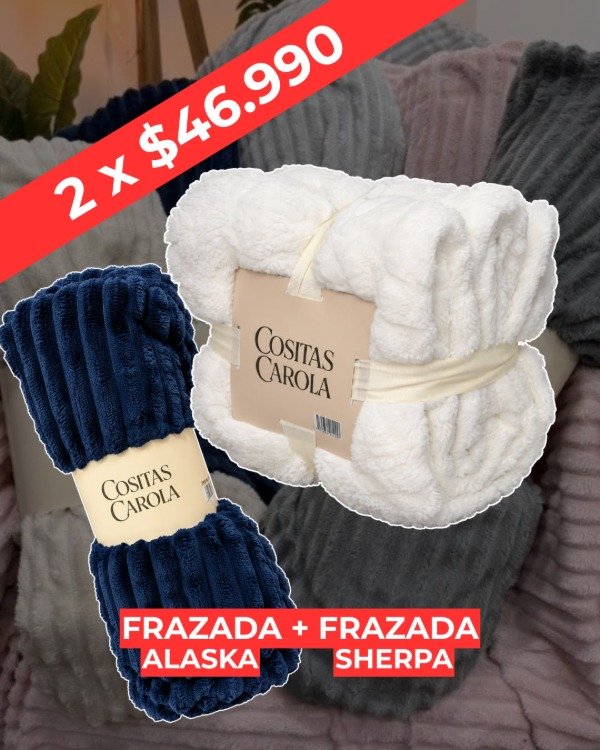 Producto - PROMO - 1 FRAZADA ALASKA + 1 FRAZADA SHERPA