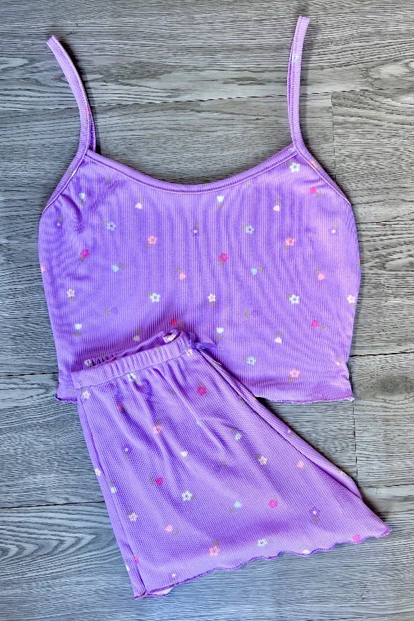 Producto - Pijama Morley Lila Flores colores