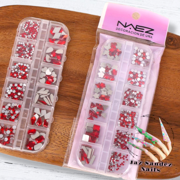 Producto - CAJITA STRASS ROJOS FORMITAS