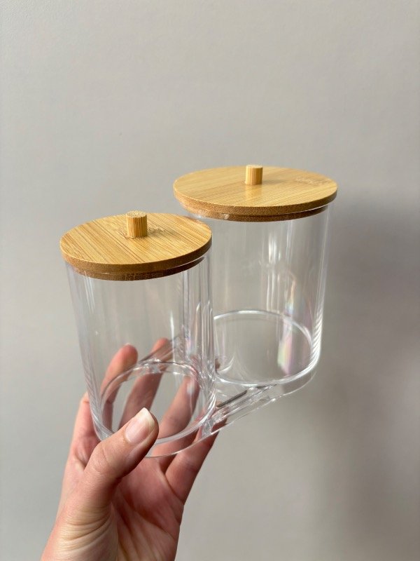 Producto - Set Porta Discos de Algodón + Porta Hisopos Bambu