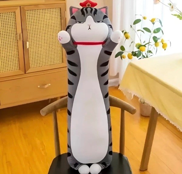 Producto - Gato Largo Almohada Peluche Emperador Kawaii 80Cm