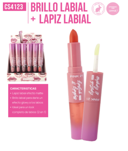 Producto - LABIAL EN BARRA + BRILLO LABIAL PINK21