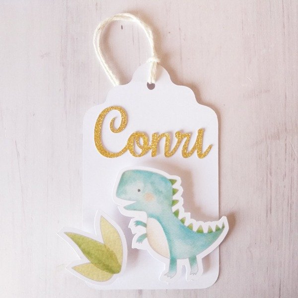 Producto - Tag 3D DINO BEBÉ ACUARELA - 2