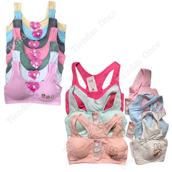 Producto - Corpiño deportivo tira gruesa MOLEY juvenil - Por docena