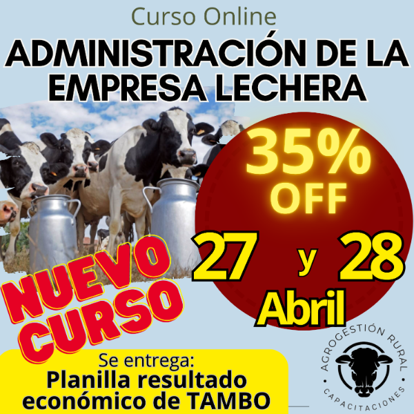 Producto - Curso Online: Administración de la empresa lechera (tambo)