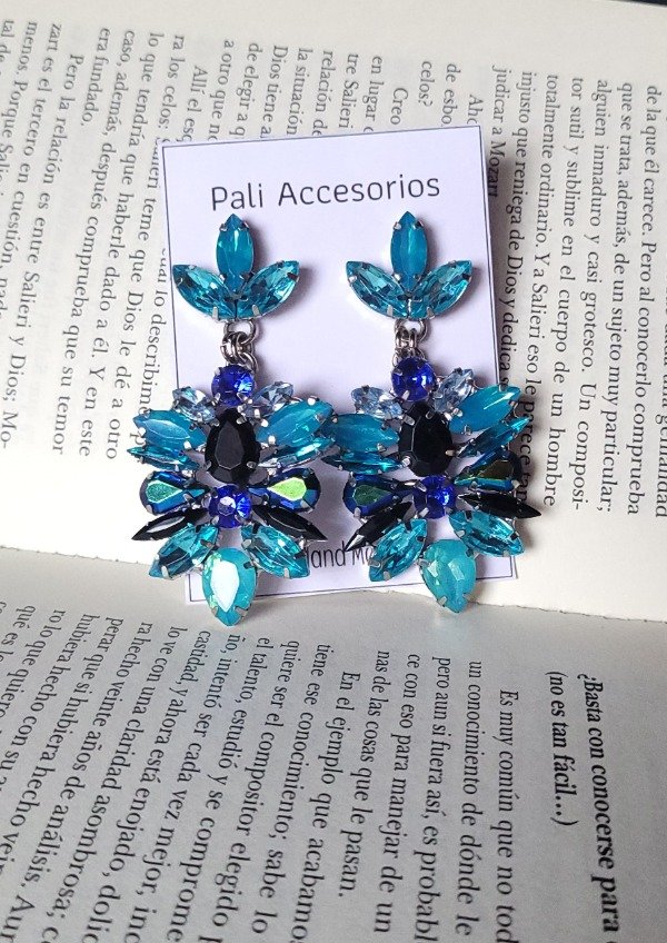 Producto - Aros Jules en tonos celestes