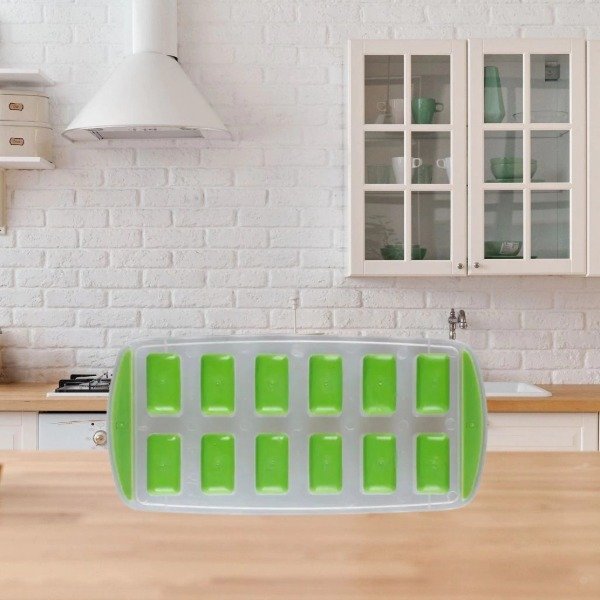 Producto - Cubetera de plástico y silicona 12 cubitos rectangulares