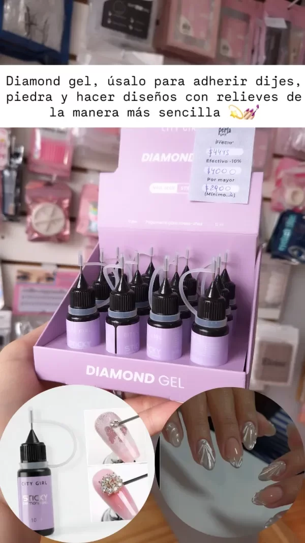 Producto - Diamond gel para pegar apliques y hacer relieves