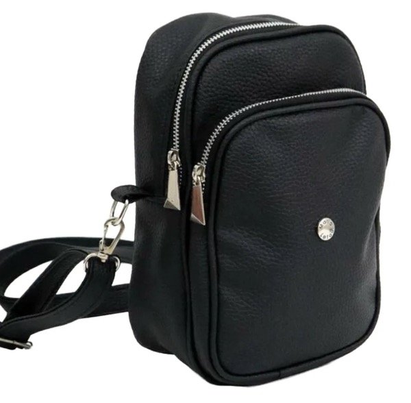 Producto - Bandolera doble compartimento negra clásica