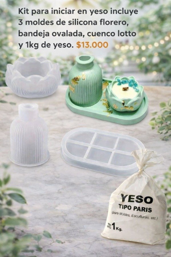 Producto - PROMO X4 BANDEJA+LOTO+FLORERO+YESO