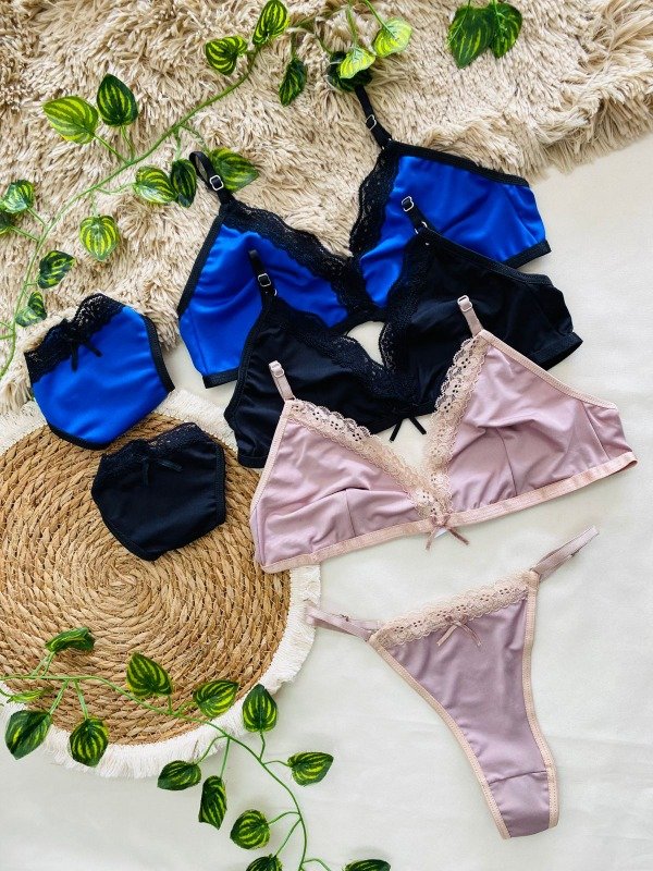 Producto - ART M22 - DOCENA (Conj bralette microfibra c/puntilla)