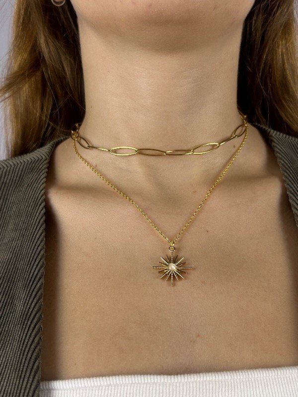 Producto - CADENA DORADA SOL PIEDRA LUNA 4705