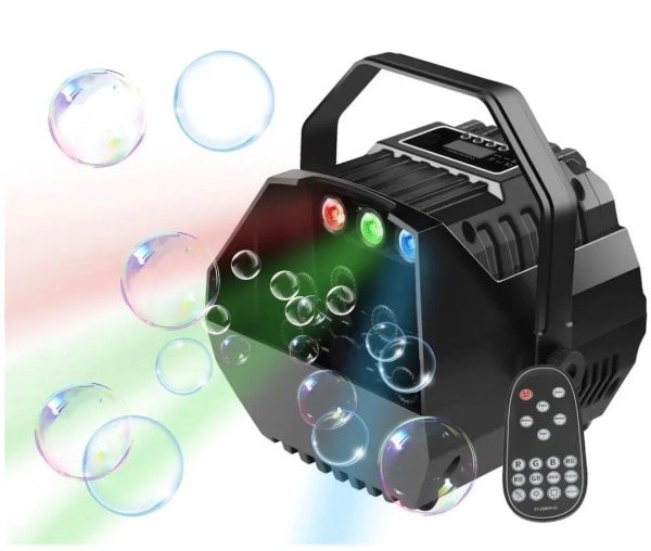 Producto - MÁQUINA BURBUJAS CON LUZ RGB CONTROL REMOTO