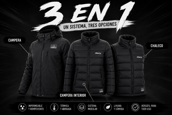 Producto - Campera Cibarta Modelo 3 en 1 Negro