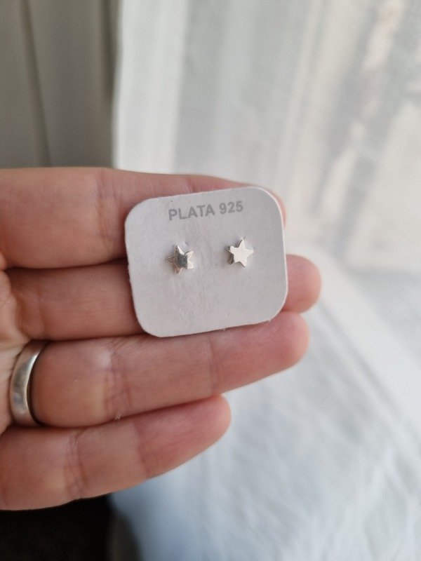 Producto - Aros pasantes estrellas plata 925