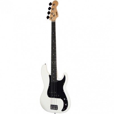 Producto - LEONARD BAJO PRECISION-1 MICROFONO PB-COLOR BLANCO PICKGUARD NEGRO