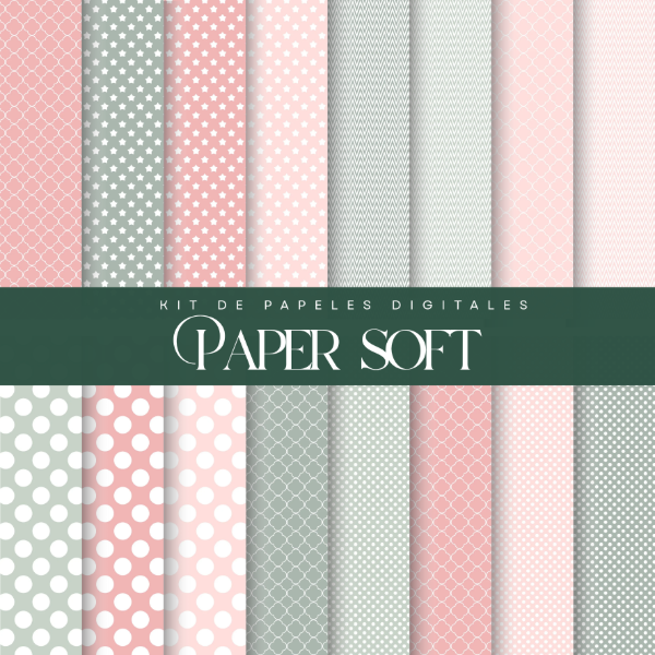 Producto - Archivos digitales: kit de papeles Soft