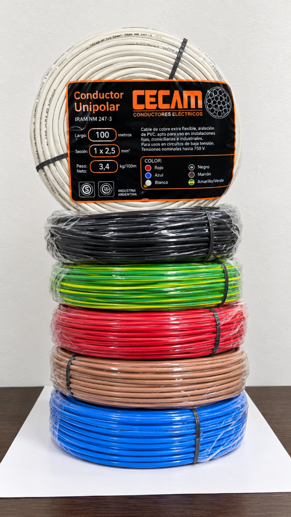 Producto - CABLE UNIPOLAR 2.5 ROLLO X 100mts. NORMAS IRAM NM-247/3