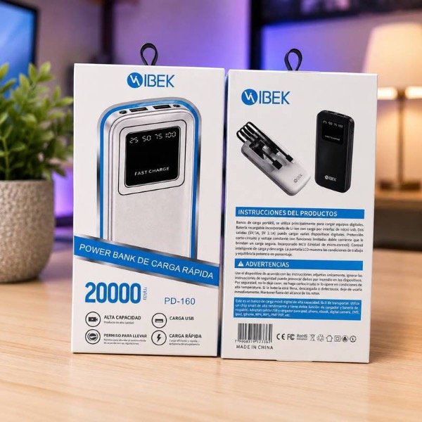 Producto - Cargador portátil Ibek 20000mAh PD-160