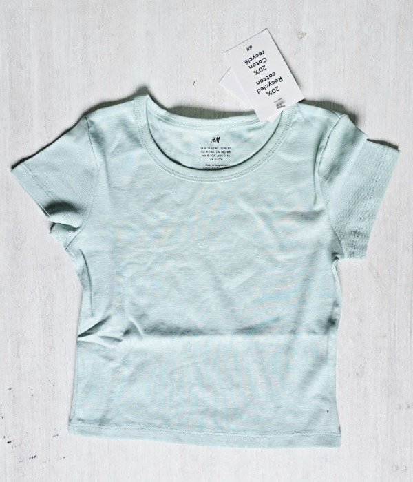 Remera manga corta HyM talle 14+ aqua