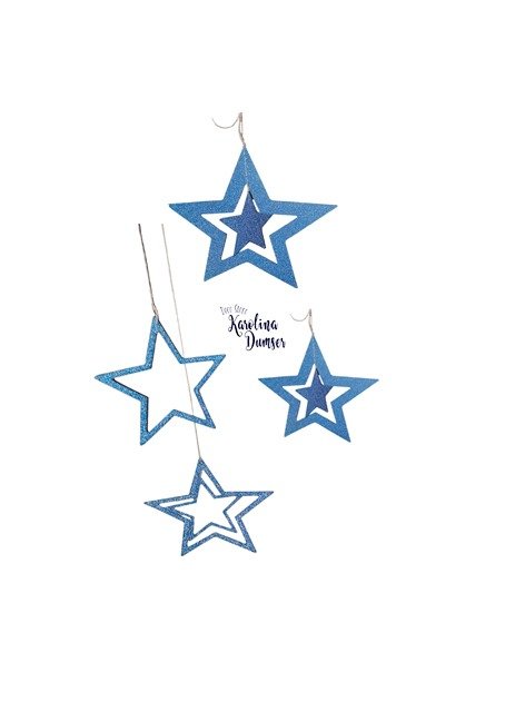 Producto - Colgante Figuras Estrellas Glitter por 7 unid. - 0