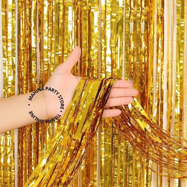 Producto - Cortina metalizada dorada