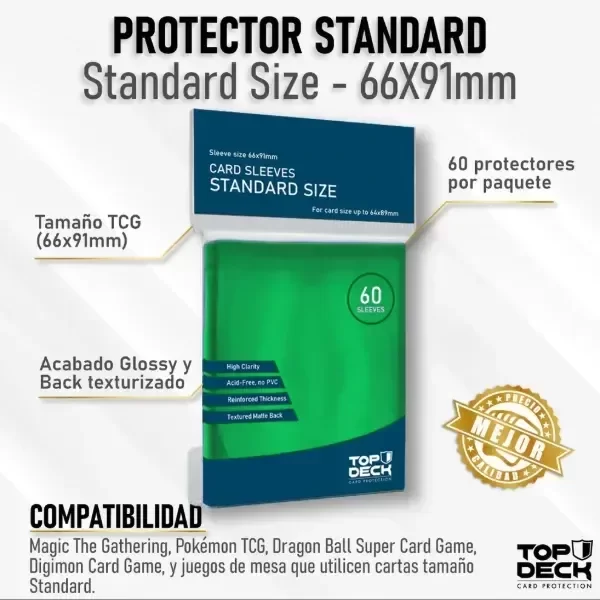 Producto - Standard Sleeves X60 Verde TOPDECK
