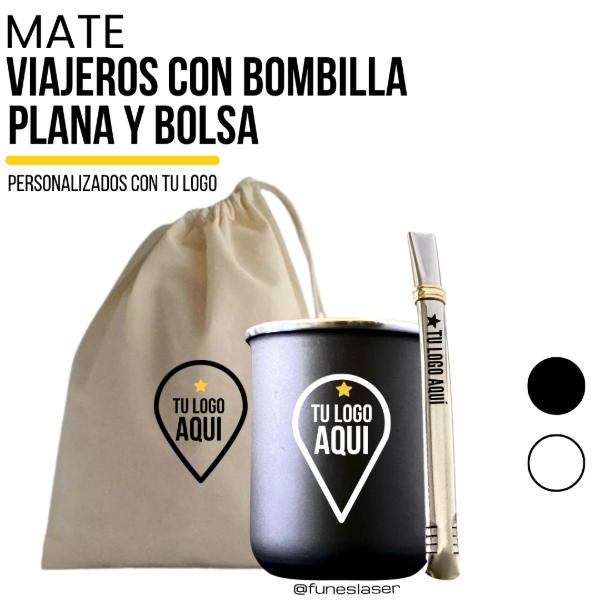 Producto - Mates Viajero con bombilla y bolsa de lienzo. - 0