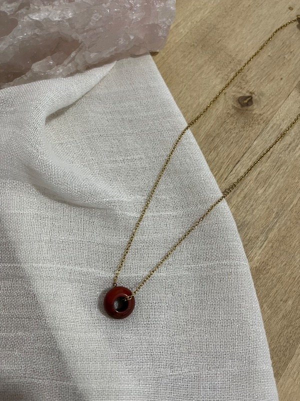 Producto - Collar dona jaspe rojo
