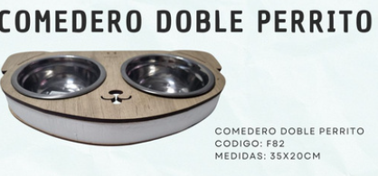 Producto - COMEDERO DOBLE CABEZA DE PERRO